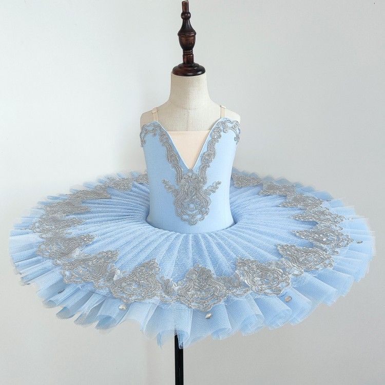 

Балетное платье для девочек, танцевальный костюм для выступлений, конкурсное газовое платье 130cm