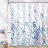 Ocean Themed Coral Seahorse Seashell Starfish Beach Shower Curtain, Polyester Fabric Waterproof Bathroom Curtain With 12 Hooks