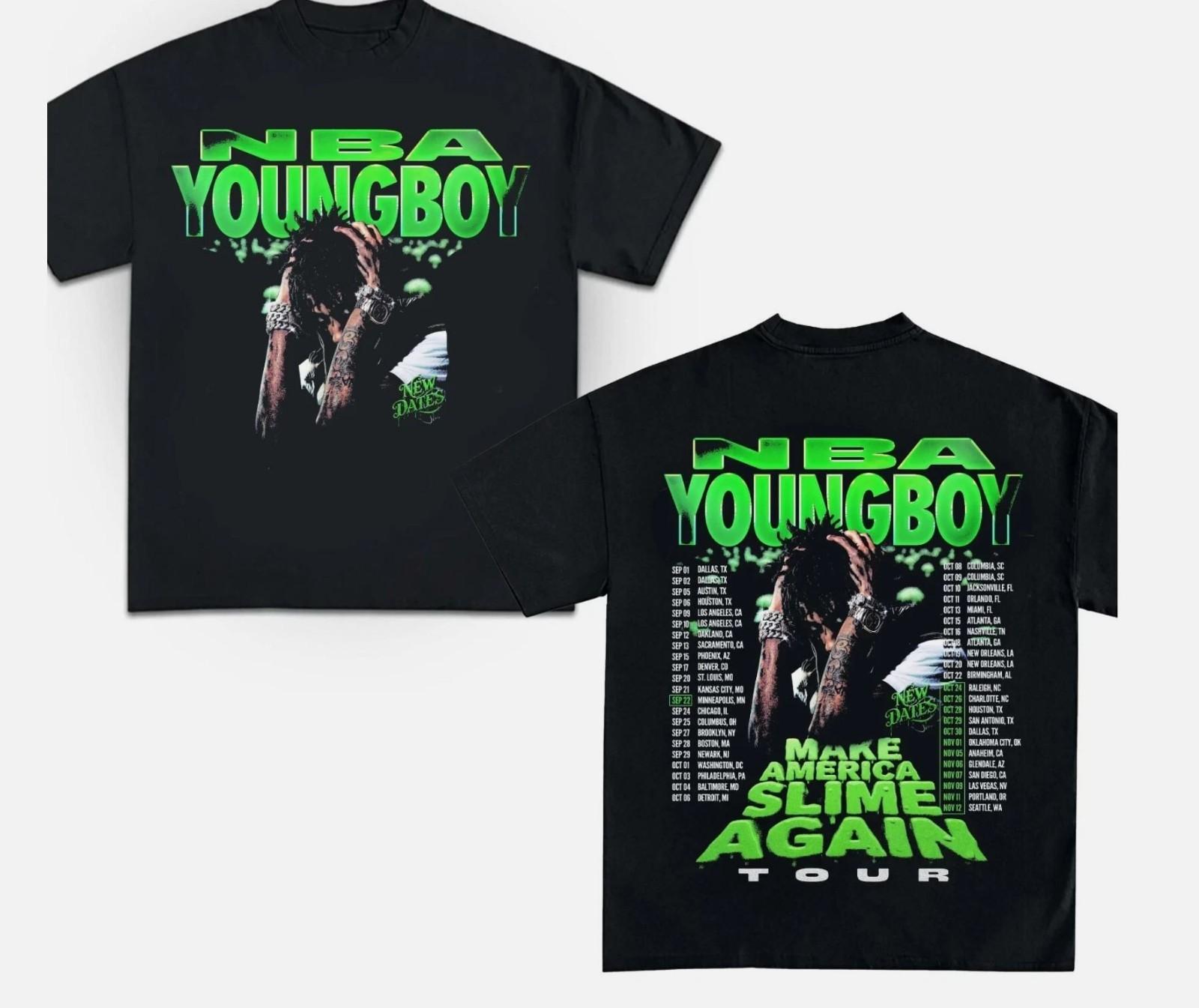 Youngboy MASA TOUR Shirt Retro Unisex Youngboy Rapper T-Shirt XL