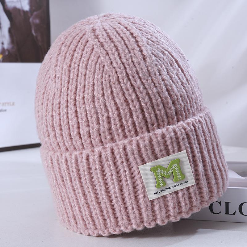 Hat Women's Winter Warm Knitted Hat Windproof and Cold-proof Wool Hat