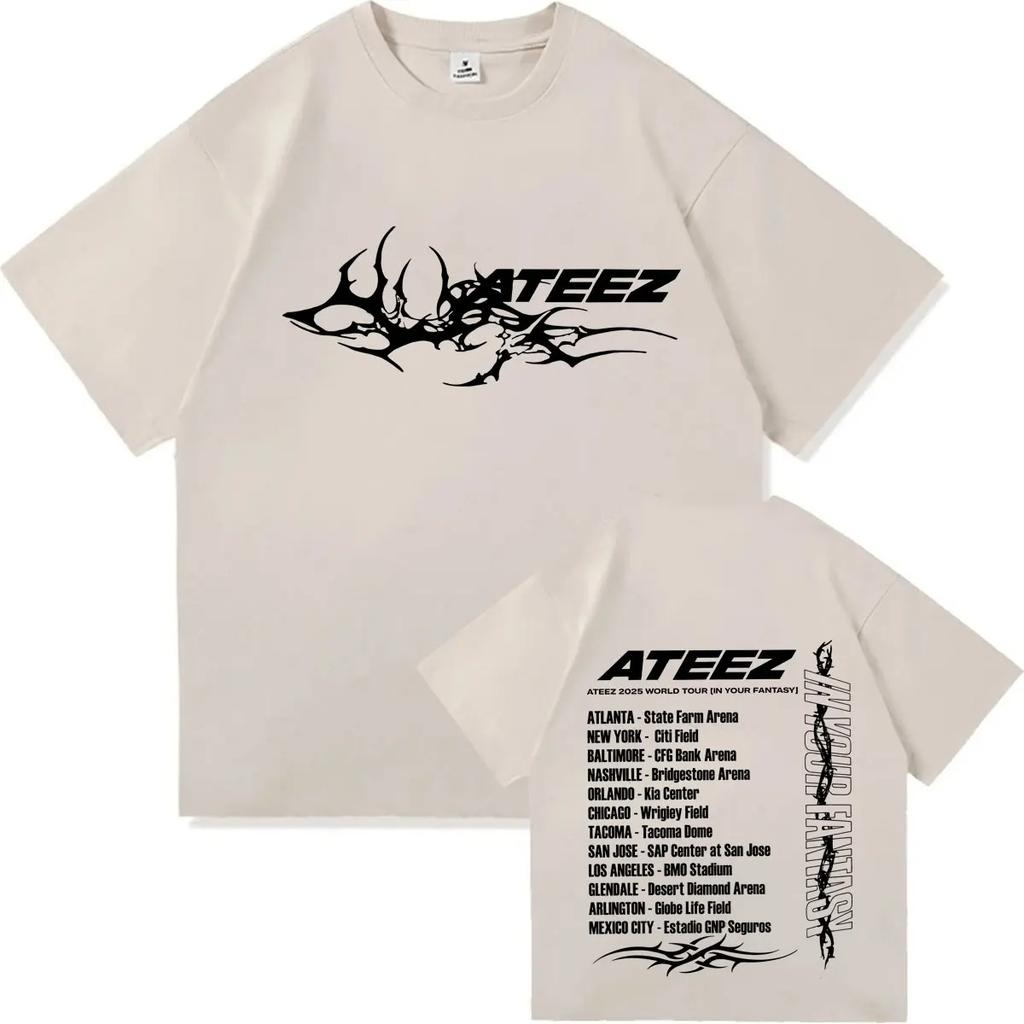 2026 ATEEZ World Tour In Your Fantasy O-Neck Tshrits Men Women Fashion Casual Clothing Hip Hop Teenagers Cotton Comfort Tshrit Unisex