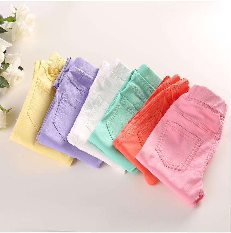Girls' Slim Fit Elastic Faux Denim Pencil Pants - Children's Versatile Base Layer for Outdoor Wear