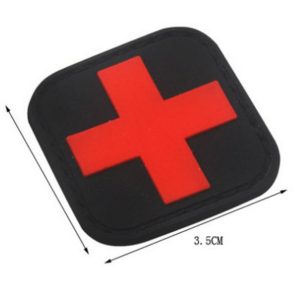 Red Cross PVC Velcro Armband: Outdoor First Aid Medical Rescue Patch