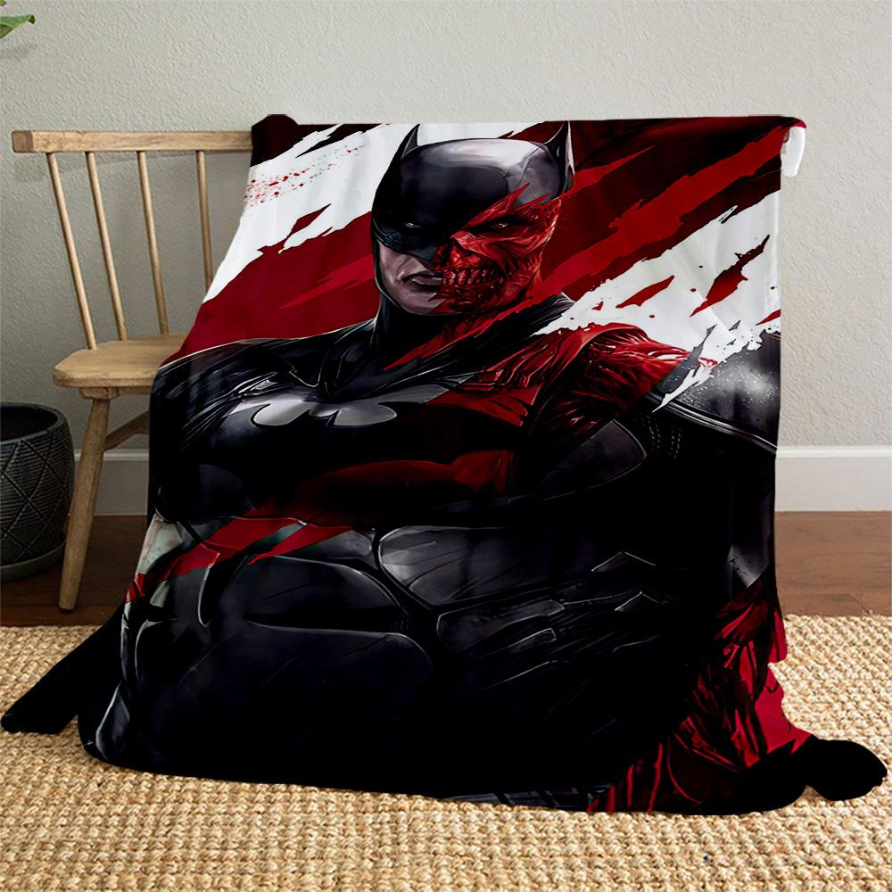 1pc Batman Red Death Mask Outdoor Blanket - Throw Blanket, Soft , Flannel Blankets, Living Room, Travel, Camping-1102071
