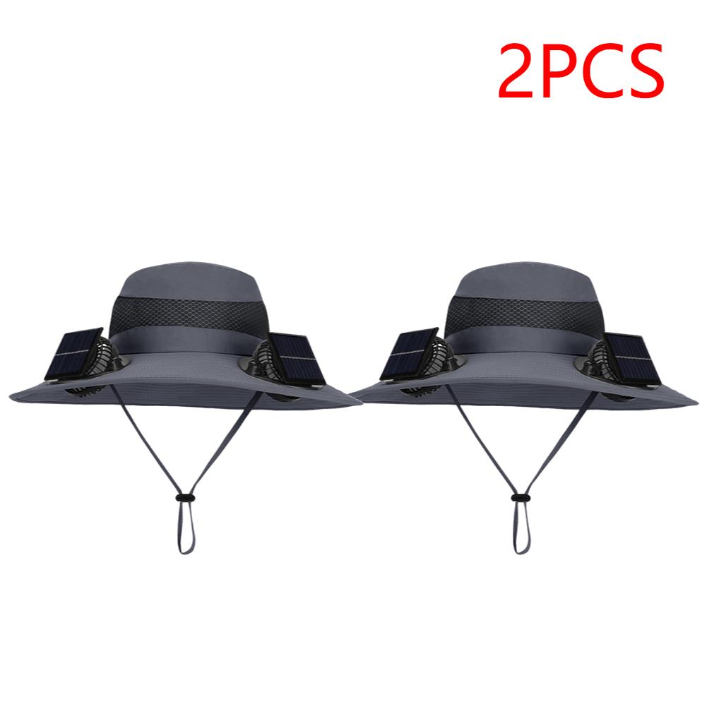 Wide Brim Solar Fan Hat Detachable Solar-Powered Fan UV Resistant Summer Outdoor Hiking Fishing Sun Hat Portable Chargeable Caps