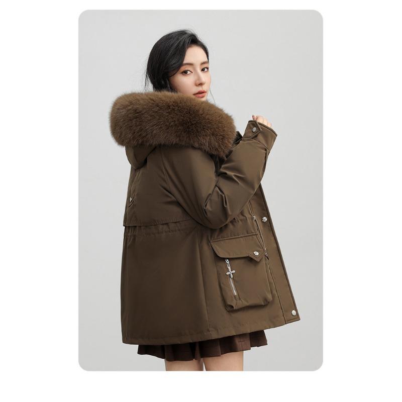 

Куртка Parker женская зимняя утепленная со съемной подкладкой из хлопка больших размеров средней длины XL