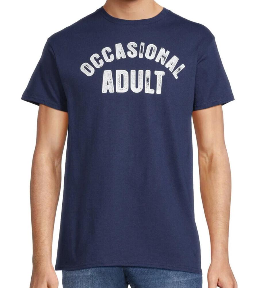 MEDIUM OCCASIONAL ADULT Navy Graphic T Shirt Navy Blue Color Short Sleeve New Unisex T-Shirt