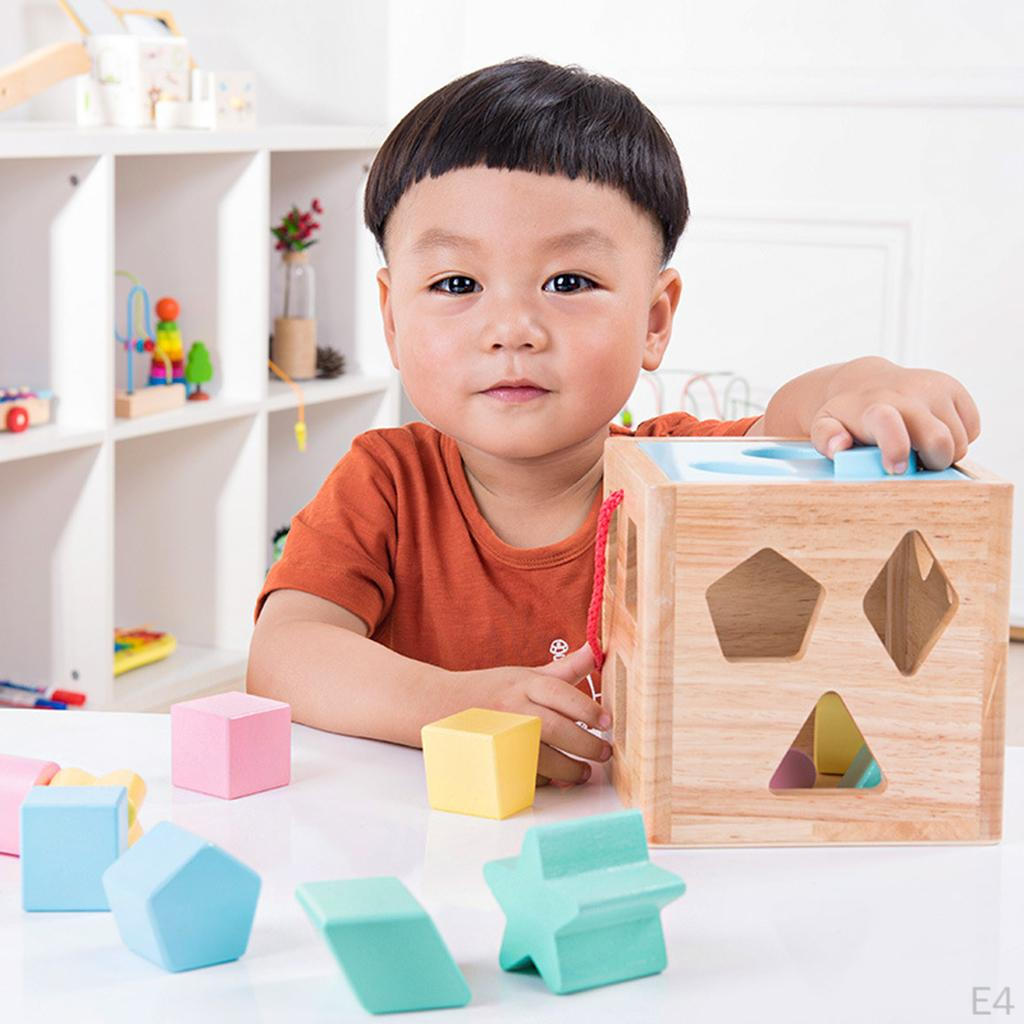 Shape Sorter Toy - Childrens Blocks Includes 1 Color Recognition Toys with Colorful