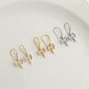14K Gold-Filled Fan-Shaped Pearl Earrings with Trapezoidal Bow and Bead Holders