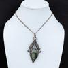 Moss Prehnite Pendant Copper Wire Wrapped Pendant Moss Prehnite Jewelry Gemstone Pendant For Women Copper Wire Wrap Jewelry Handmade Pendant