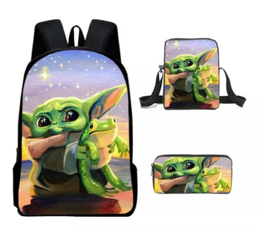 Sada batohů Baby Yoda 3dílná Školní taška pro děti Batoh pro batolata