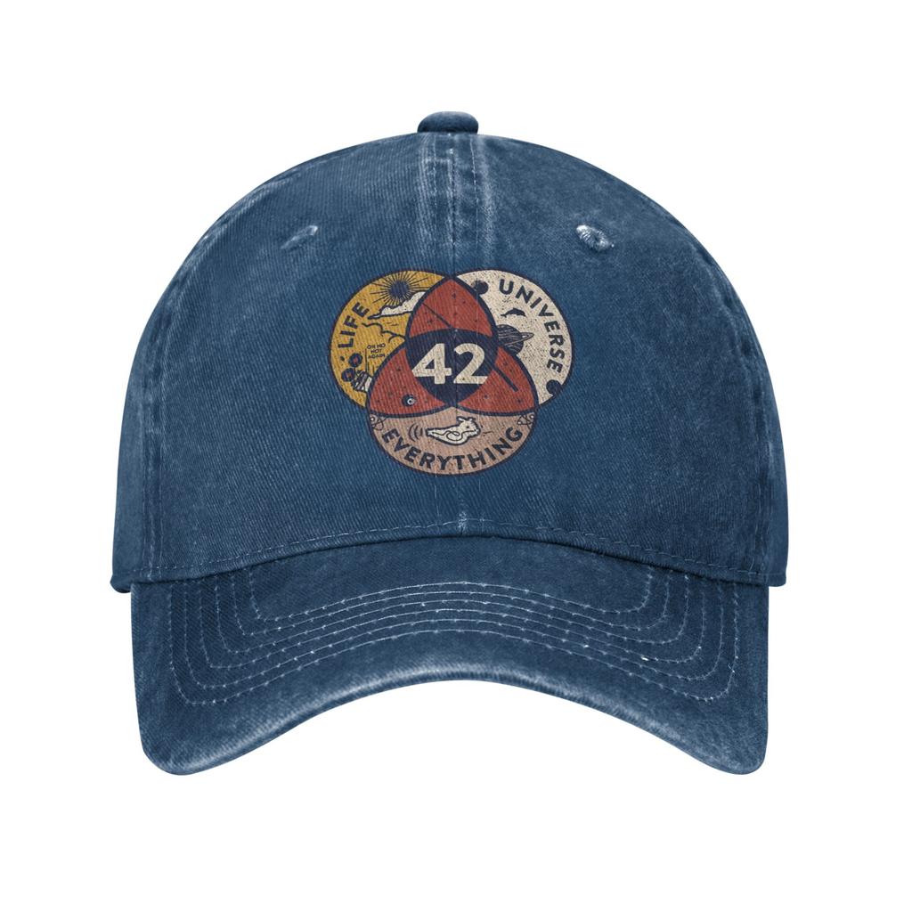 The Answer To Life The Universe And Everything Douglas Adams Unisex Baseball Caps Distressed Washed Caps Hat Retro Headwear