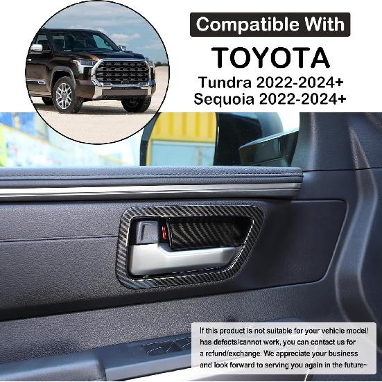 Aunginsy 4PCS Inner Door Handle Bowl Trim Cover Compatible with Toyota Tundra/Sequoia 2022-2026, Interior Front Rear Door Grab Pull Handle Cup Bowl