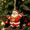 Customizable Christmas Tree Santa Claus Wooden Pendant for Festive Home or Party Decorations