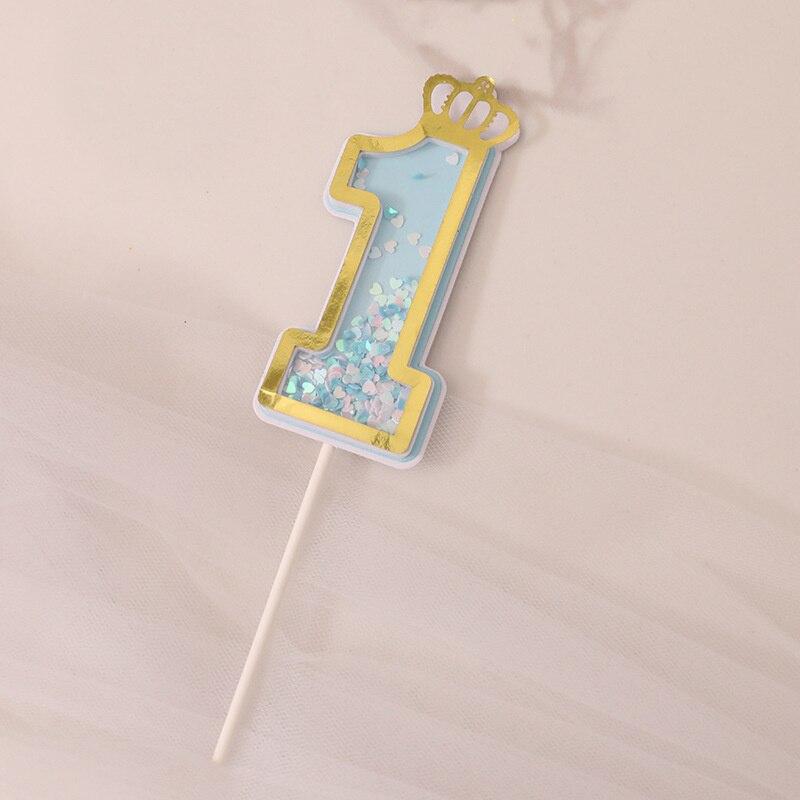 buy 1pcs number cake topper blue pink crown 1 2 3 4 digital cupcake toppers birthday party cake decoration baby shower dessert decor at affordable prices free shipping real reviews with photos joom