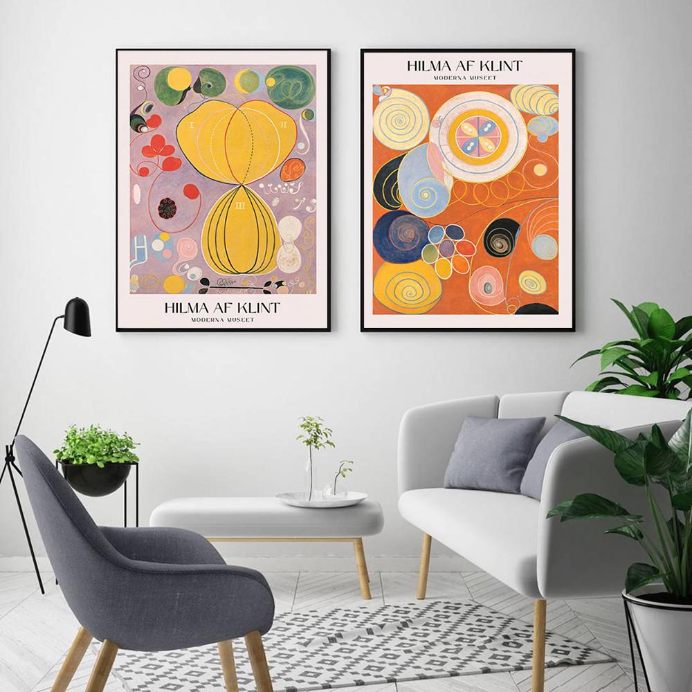 Hilma Af Klint Print Modern Art Abstract Geometric Art - Gift Idea Home Decor Wall Art Canvas  Exhibition Poster No Frame