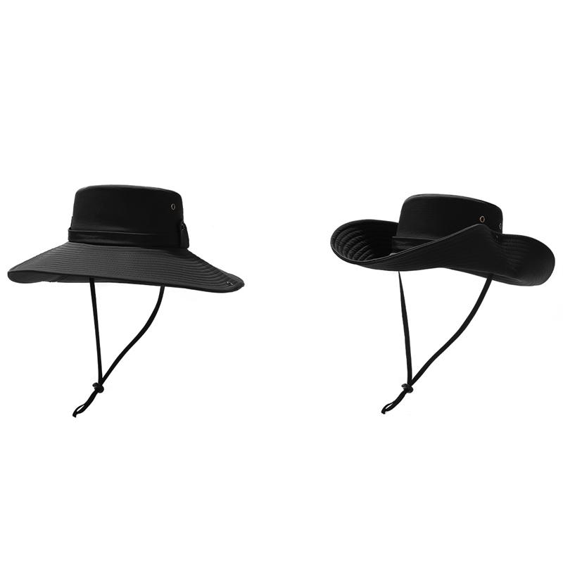 Four Seasons Fisherman Hat Men Women Western Cowboy Hat Breathable Outdoor Mountaineering Camping Fishing Big Brim Hat
