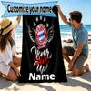 Custom Name Personalized FC Bayern Print Beach Towel, for Trip Camping Beach Party Home Decor, Birthday Gift for Family & Friends