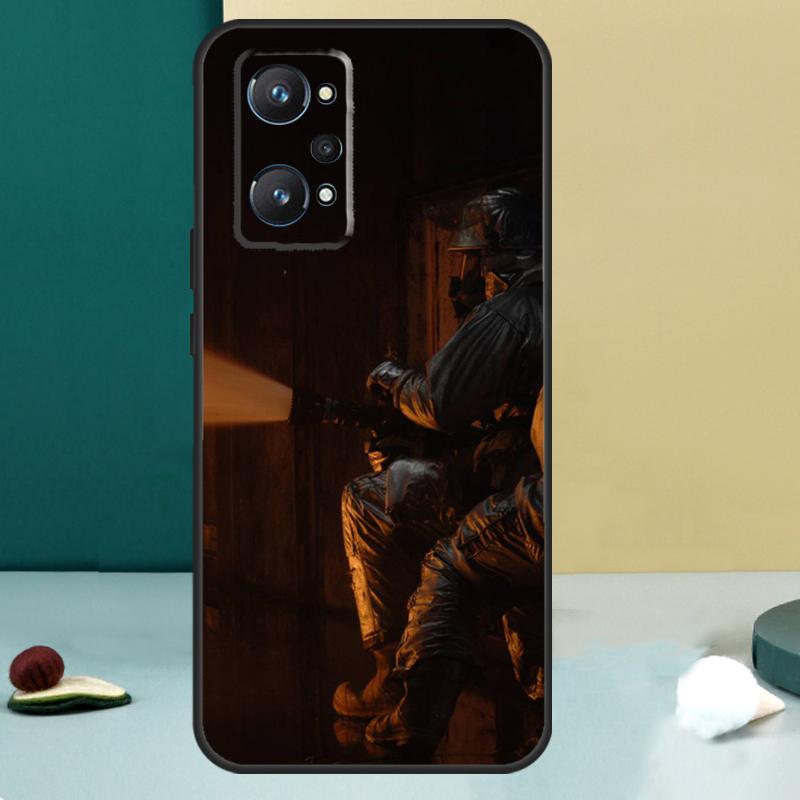 

Firefighter Fire Fireman For Realme GT 6T 5 6 GT 7 Pro C67 C75 C61 C55 C53 C51 C21Y C25S 10 11 12 13 14 Pro Plus Case Realme 14 Pro Plus