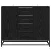 Sideboard Black Oak Effect 92 x 35 x 76 cm Engineered Wood