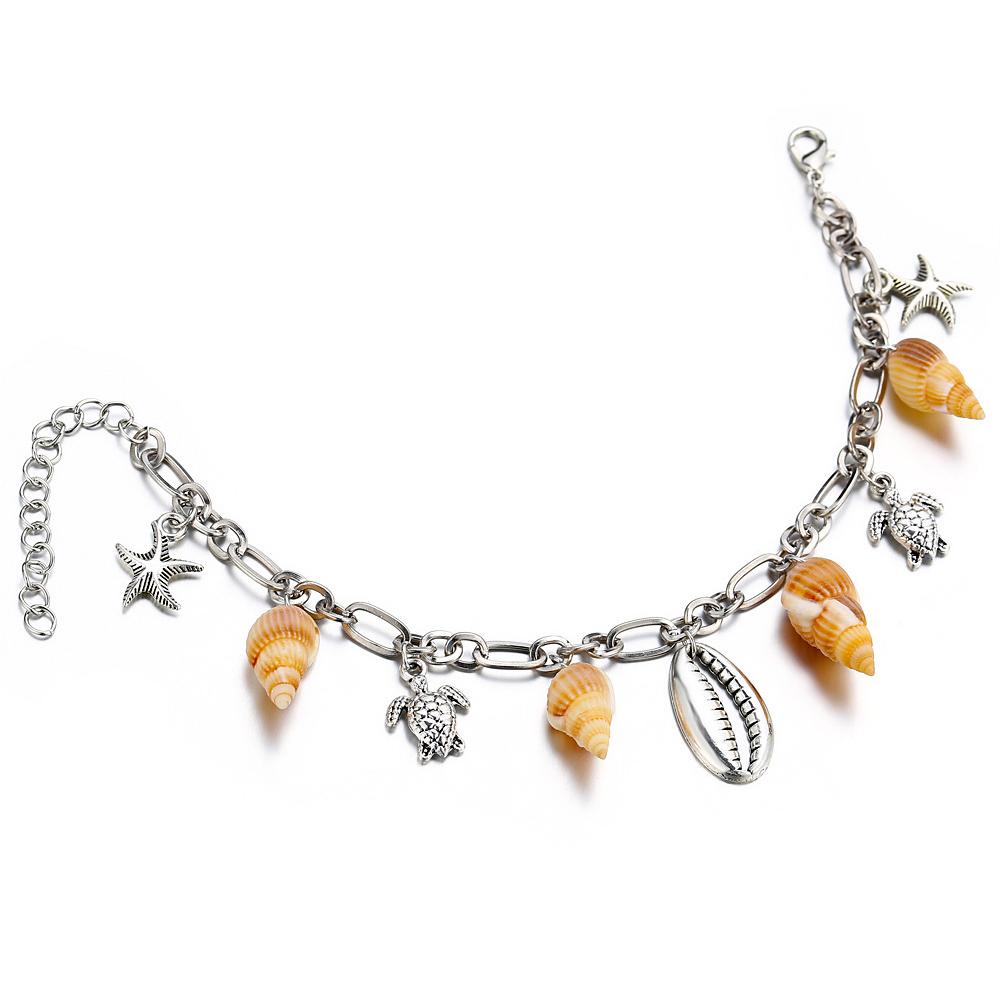 1PC Women Metal Turtle Shell Pendant Anklet Vintage Style Beach Wear Ankle Chain