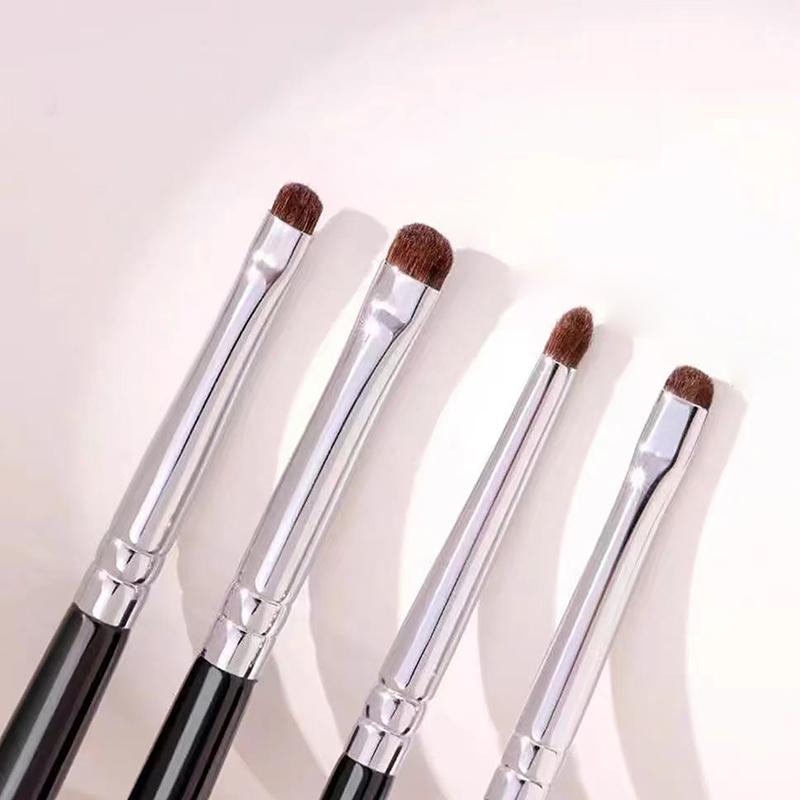 4/6Pcs Eye Detail Brushes Set Horse Hair Eyeshadow Brushes Undereye Smudge Brushes Soft Eyeliner Brush Perfect Eye Makeup Tools