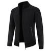 Neuer Samt-Pullover Cardigan Herren Stehkragen Herrenpullover Fleece Dick Warm Gestrickte Pulloverjacke Uni Reißverschlusstasche Cardigan