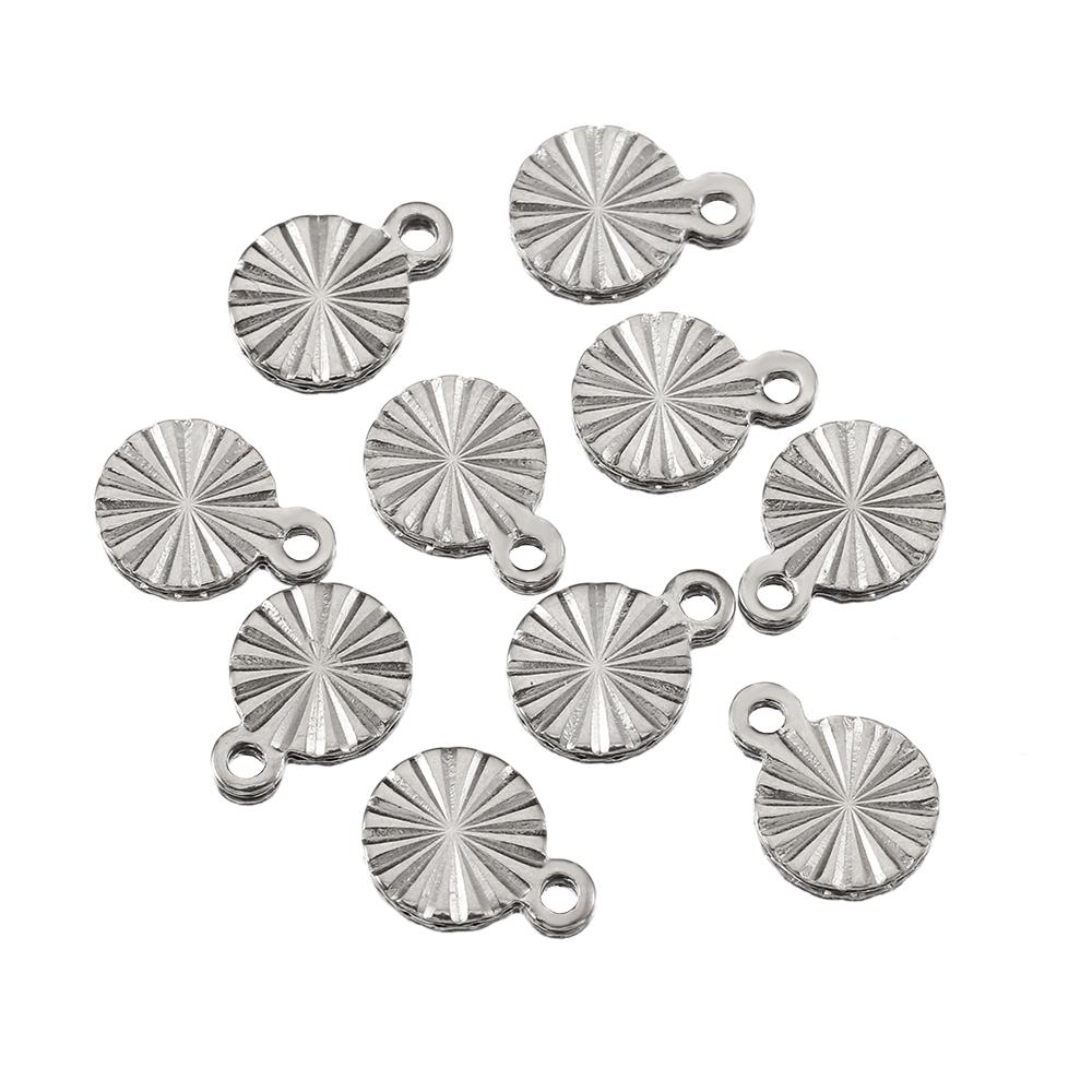 

50pcs Stainless Steel Small Snowflake Round Lightning Charms Gold Plated Earrings Jewelry Making DIY Supplies Bulk Wholesale