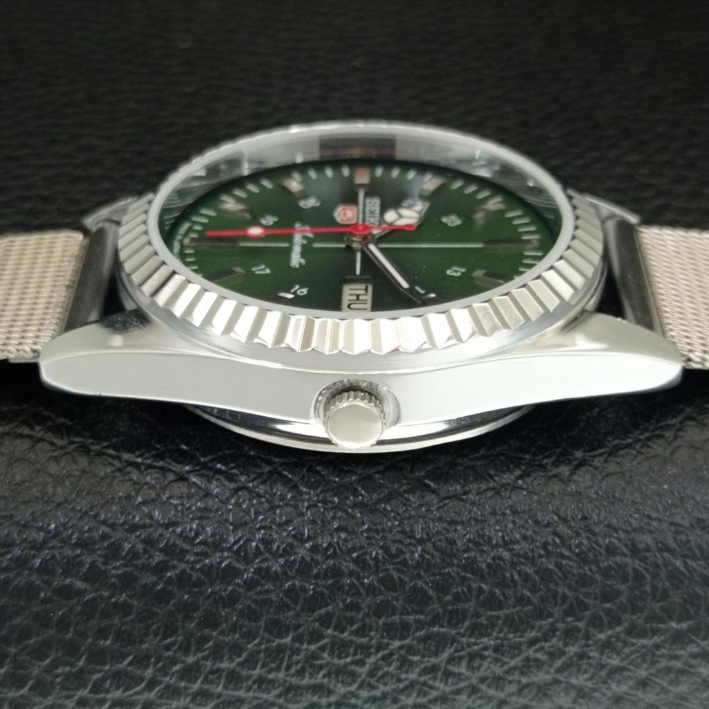 VINTAGE REFURBISHED SEIKO 5 AUTOMATIC 6309A JAPAN MENS GREEN WATCH a442854-1