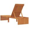 Sun Lounger Solid Acacia Wood Oil Natural