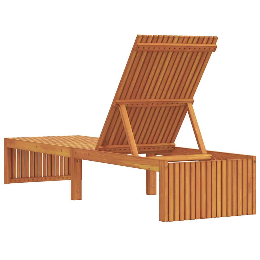 Sun Lounger Solid Acacia Wood Oil Natural