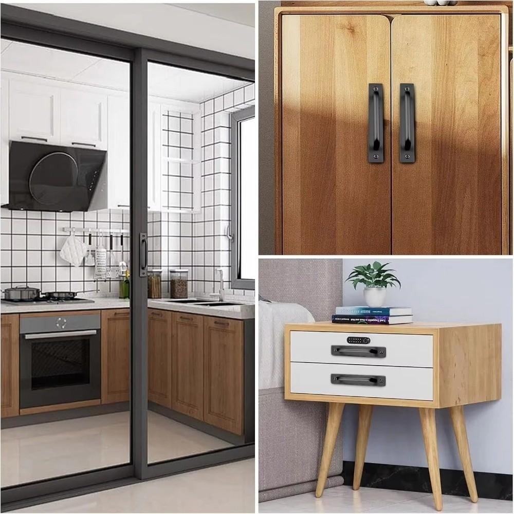 1/2Pcs Aluminium Alloy Sliding Barn Door Pulls Easy Installation Hardware Handle