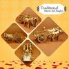 100% Pure Brass Bullock Cart Home Decor (Size: 12 Cm) | Bailgadi for Gift | Bullock Cart Showpiece Brass Antique Decor Item |