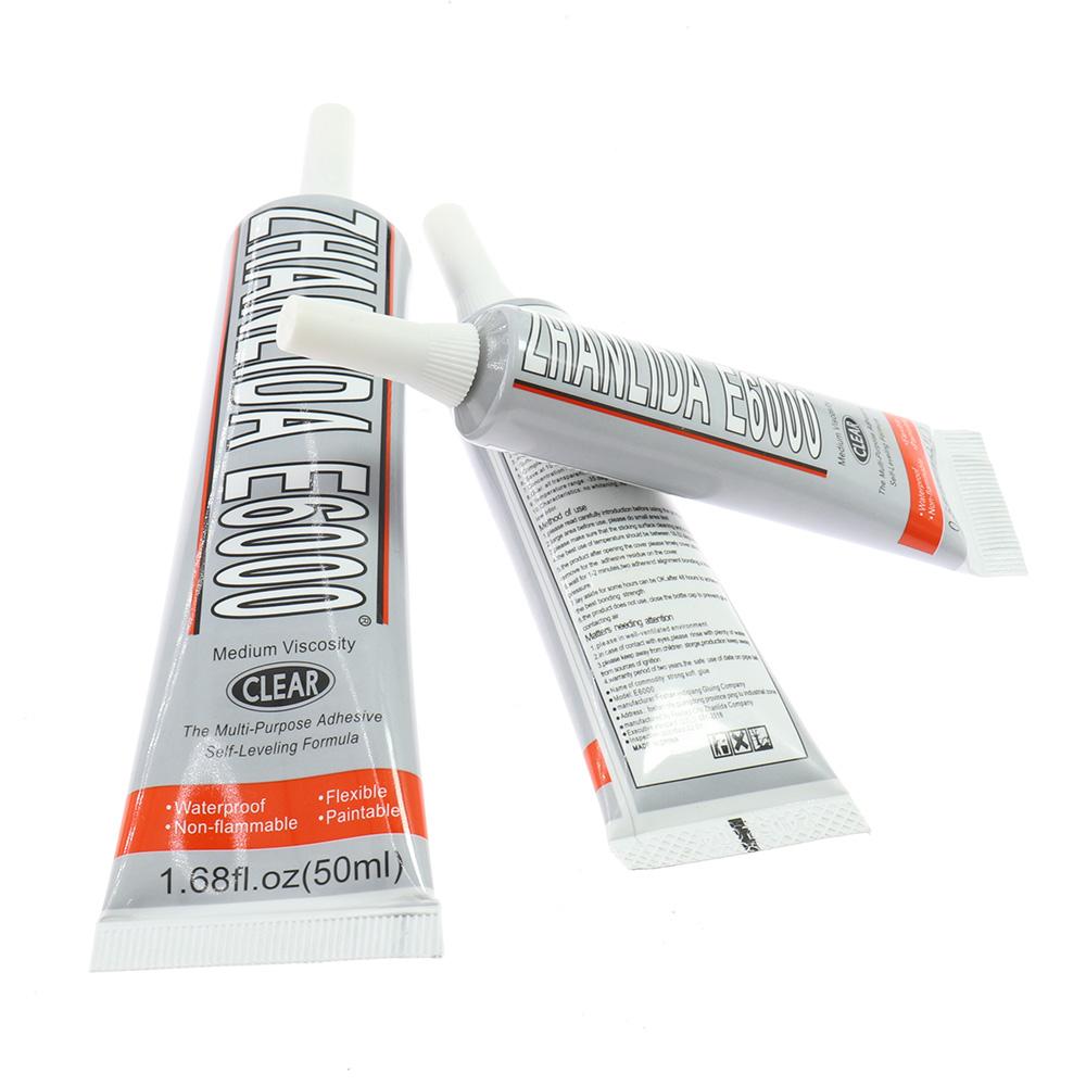 E6000 lepidlo 15ml 25ml 50ml Crystal Kamínky Řemeslné jehly Transparentní Flexibilní Lepidlo Silné Hotfix Šperky DIY Nástroj