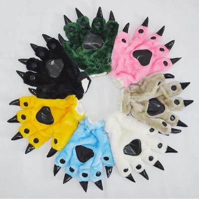 Cartoon Dinosaur One-Piece Pajamas with Plush Claw Gloves