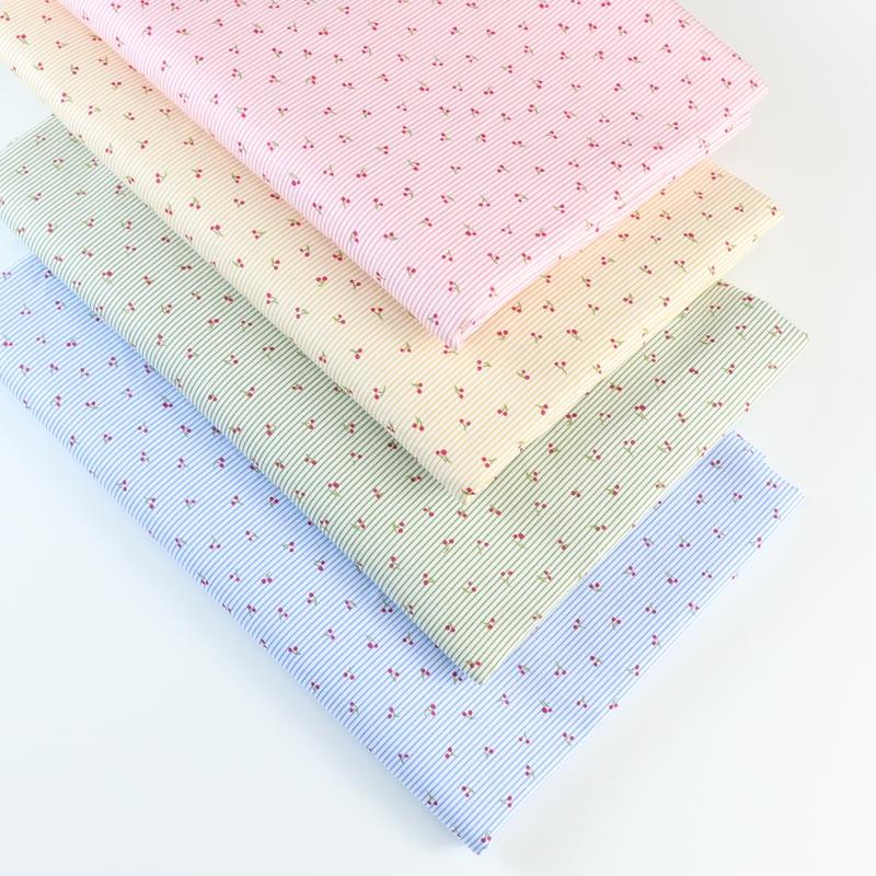 160x50cm Fine Line Fruit Printed Cotton Twill Fabric for Girls Dresses Princess Skirts Kids Bedding Cloth