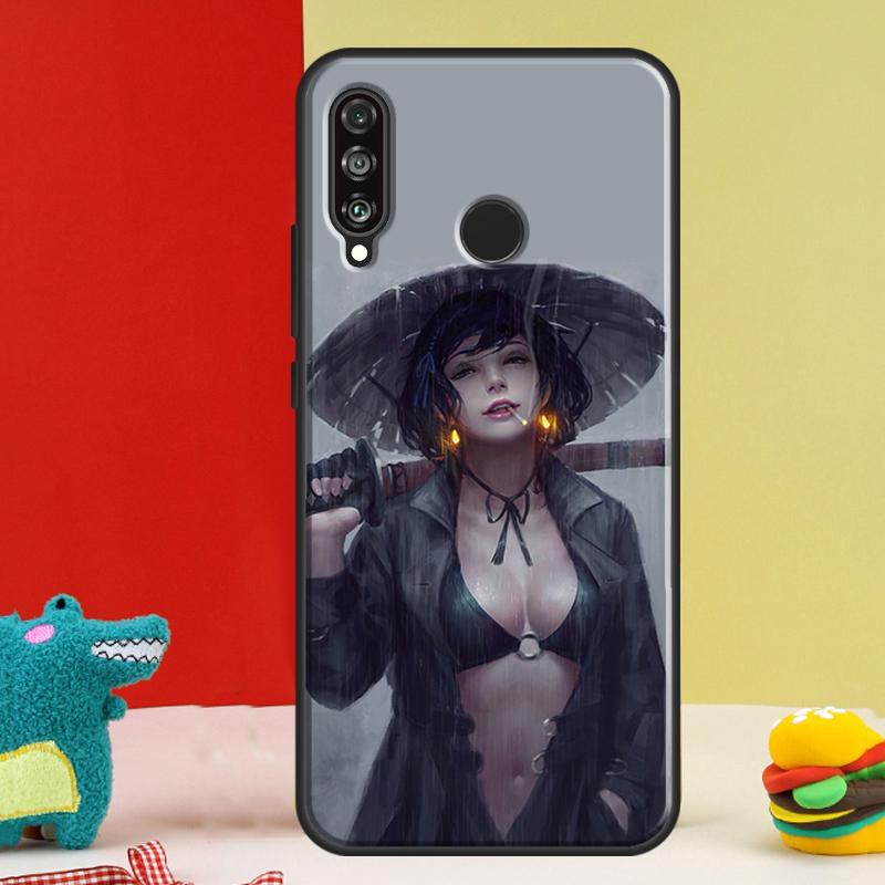 Anime Girl Samurai For Huawei Nova 5T 9 10 SE 12i 12s 11i Y91 Y90 Y60 Y70 Y72 Y61 P60 P30 Pro P20 P40 Lite Case