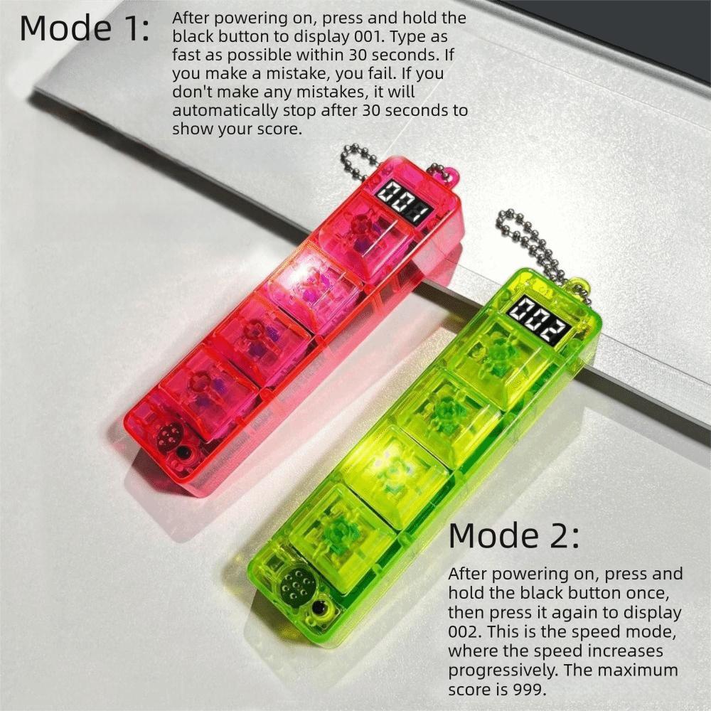 With LED Light Hand Fidget Toy Crystal Clicker Crystal Clicker Keyboard Keychain Travel
