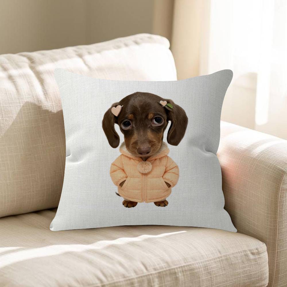 Cute Dachshund Dog Cushion Cover Inches Farmhouse Decor Home Throw Pillow Covers For Couch Decorations