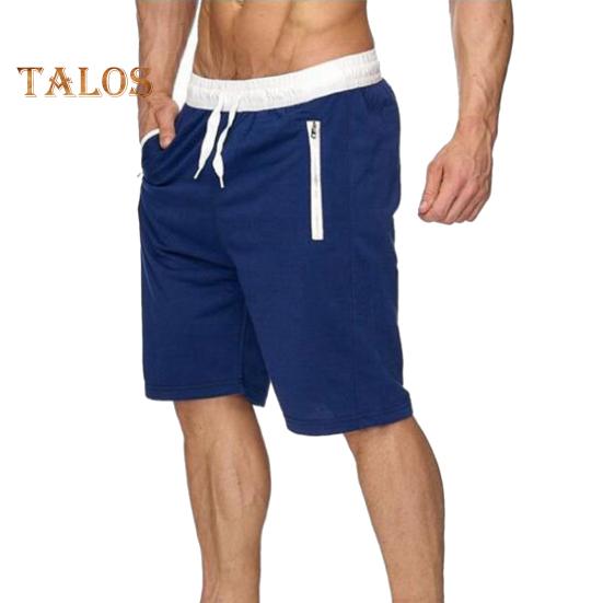 Pantaloni scurți pentru bărbați, cu talie elastică, cu șnur ajustabil, pantaloni scurți sport casual, culoare solidă, cu design de buzunar, pantaloni scurți de fitness