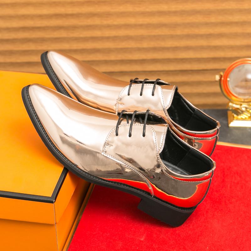 Glossy Leather Casual Business Shoes for Men Quality Pointed Toe Men's Wedding Shoes Large Size 46 Formal Party Shoes Man 2025