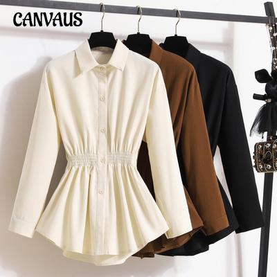 Spring and Autumn Women's Shirt Plus Size Intellectual Wind Tide Loose Long-sleeved Top