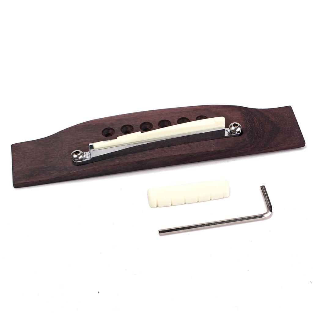 6 String Folk Guitar Bridge Rosewood Acoustic Guitar Bridge Saddles Nut Pin Guitar Replacement Parts Easy To Install