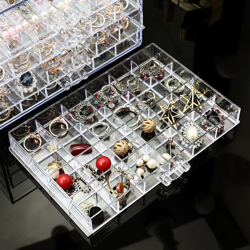 Clear 5-Layer Jewelry & Nail Art Organizer Box with 120 Compartments
