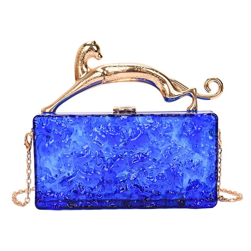 Acrylic Transparent Box Bag, Women's 2025 New European and American Fashion Ice Crack Niche Versatile Portable Dinner Bag