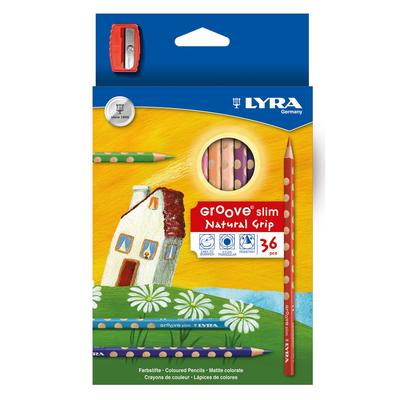 LYRA Groove Slim Colored Set with L2821360 Pencils, 36-Color Sharpener,