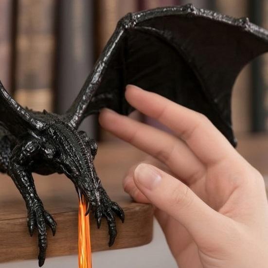 Fantasy Novel Fan Gift Fire-breathing Dragon Figurine, Durable PLA Flying Book Stopper, Creative Home Interior Decor 3D Print Ornament for Office