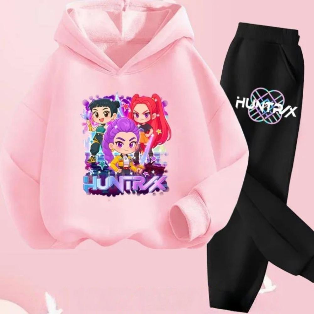 KPop Demon Hunters Printed Children's Clothing Y2K Hoodies+Pants Sports Sets KPop Demon Hunters Korean  Hoody Suit