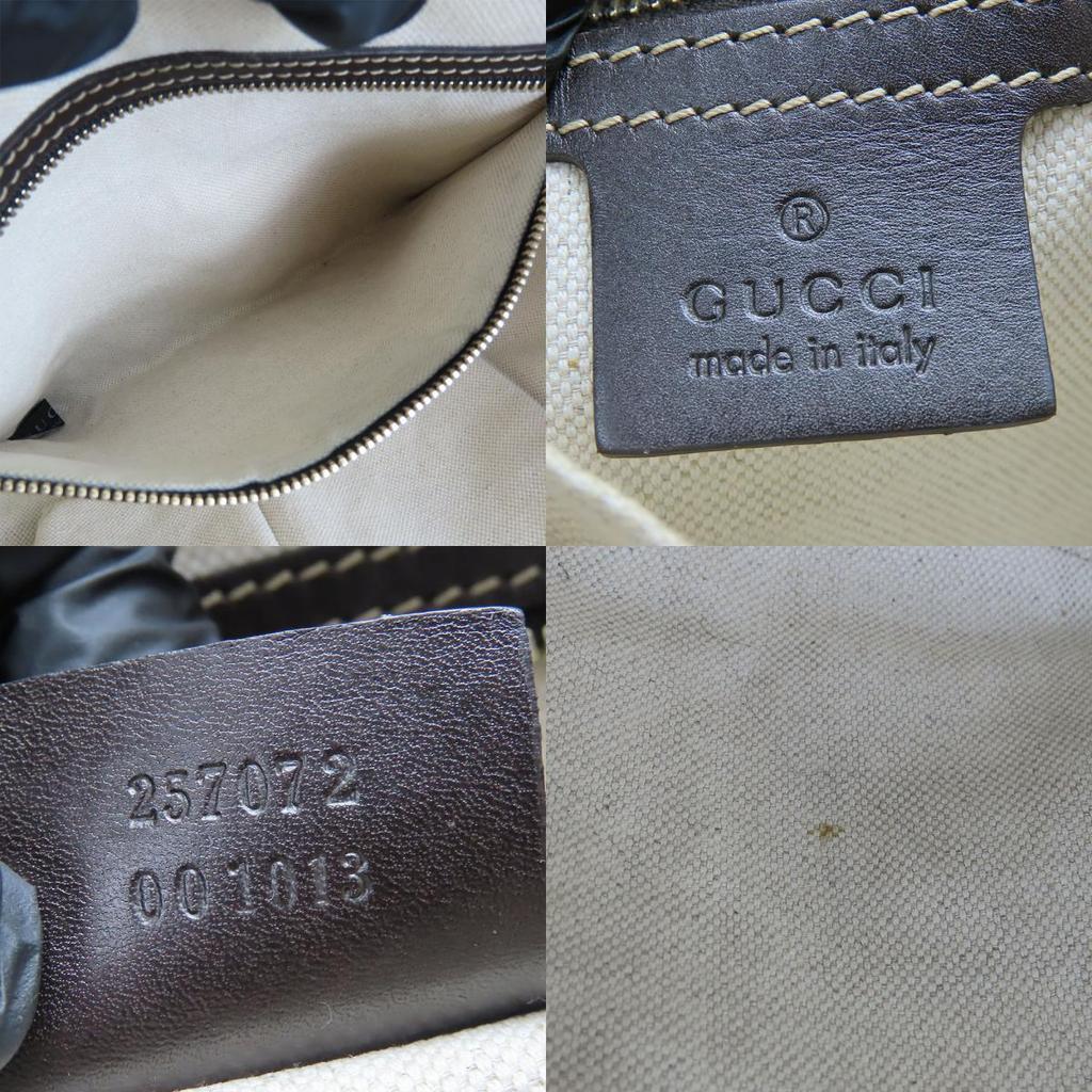 Used GUCCI Shoulder Bag 257072 Lovely Heart GG Canvas/leather Beige Dark Brown Diagonally Hung