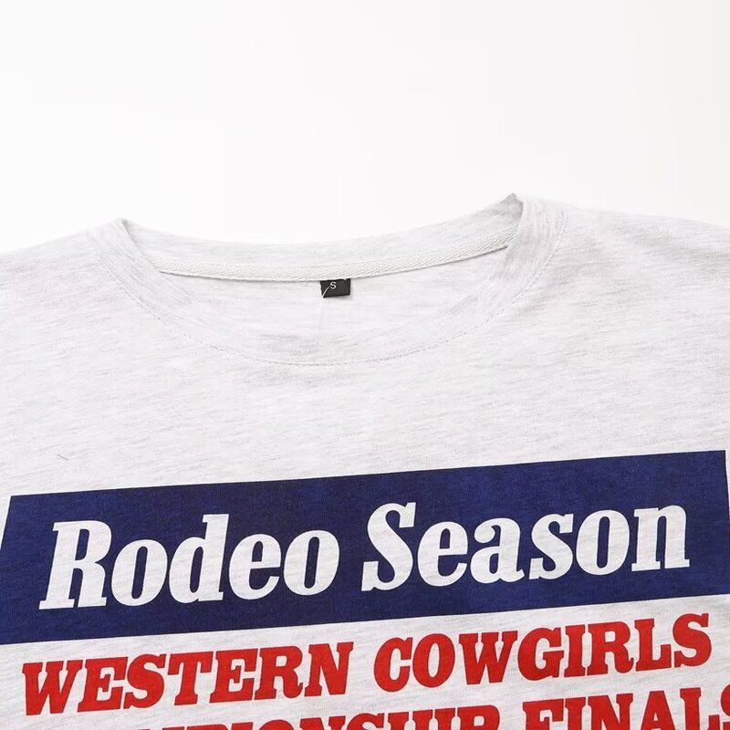 Fashion Style 2024 Autumn New Women's Cotton Slogan Print White Short Sleeve Round Neck T-shirt 0264811